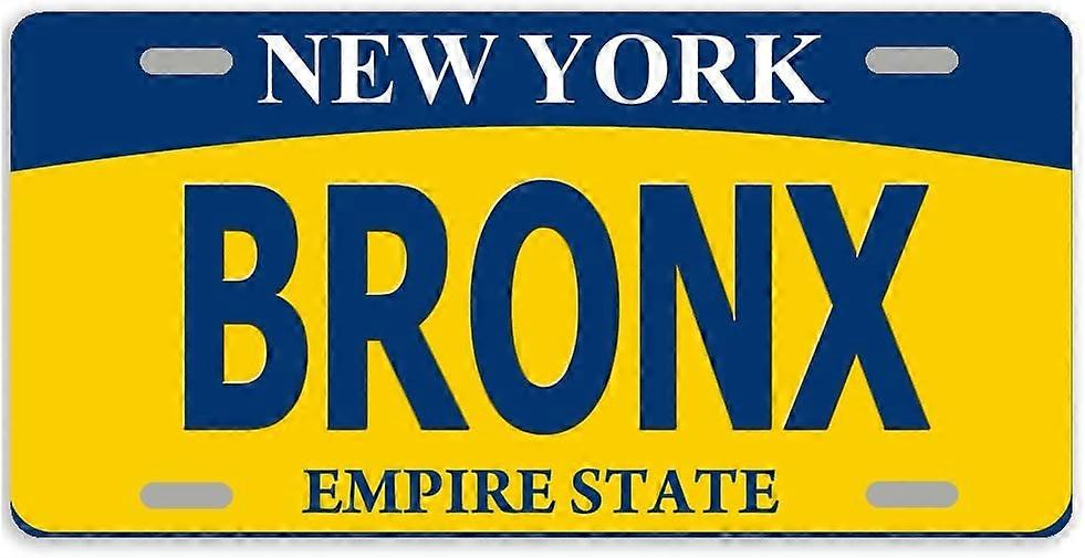Tampa de Placa de Licença de Carro de Metal do Bronx do Estado de Nova York com 4 Furos 12 x 6 Polegadas