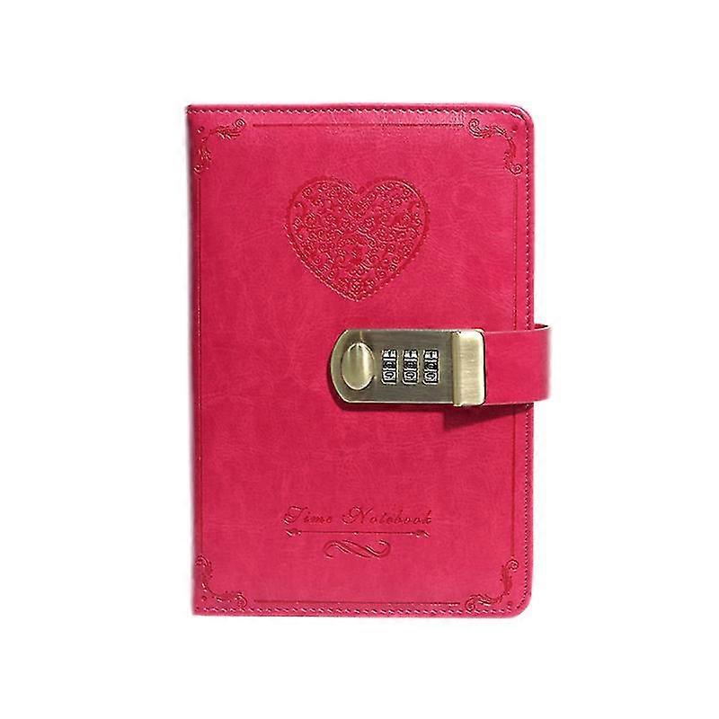 Diary With Lock For Girls - Leather Pas  Locking Journal Cute Secret Diaries Notebook With Combination Lock For Women Adults B6 Size 5.3x7.8 Inch