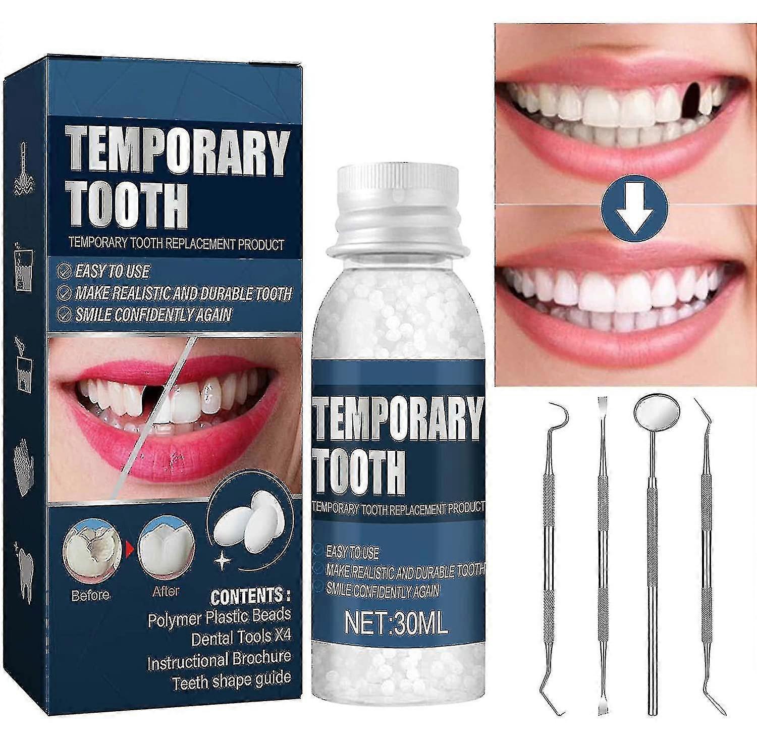 Tooth Repair Kit, Temporary Teeth Filling Repair Kit, Fixing The Missing And Broken Tooth Replacements Restore Your Smile