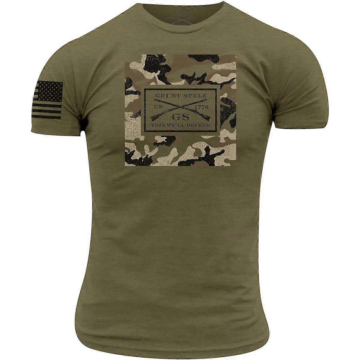 Grunt Style Multicam Logo T-Shirt - Military Green