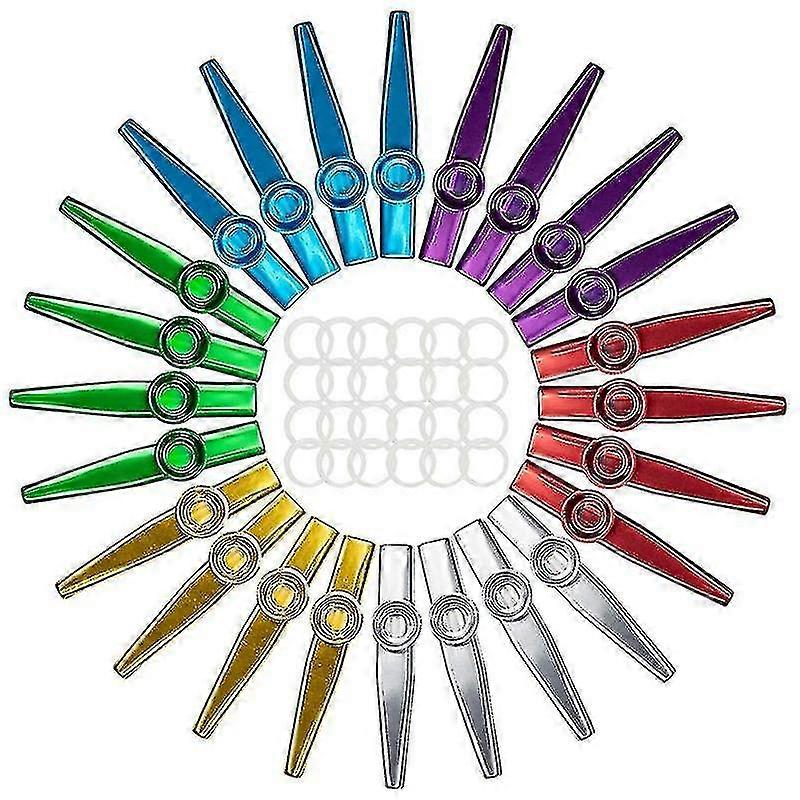 24 csomag fém kazoos 24 db Kazoo fuvola membránnal 6 szín, jó társ Ukulele, hegedű