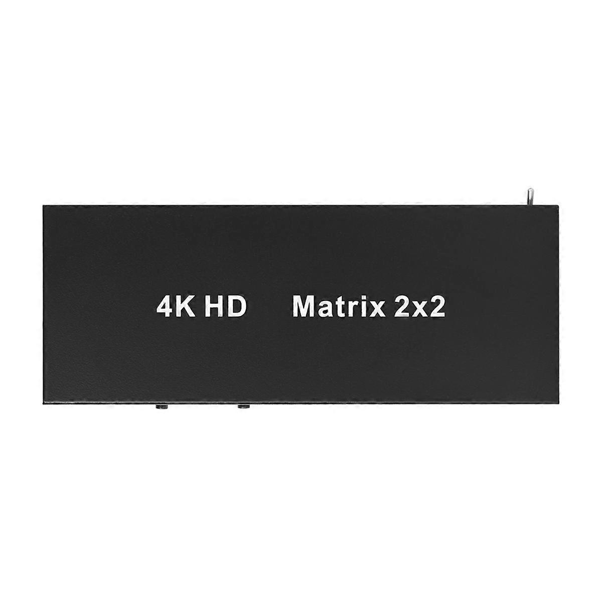 -Compatible Matrix 2X2 Switch Splitter 4K 30Hz with Audio Out Support RS232 for DVD HDTV TV Box EU