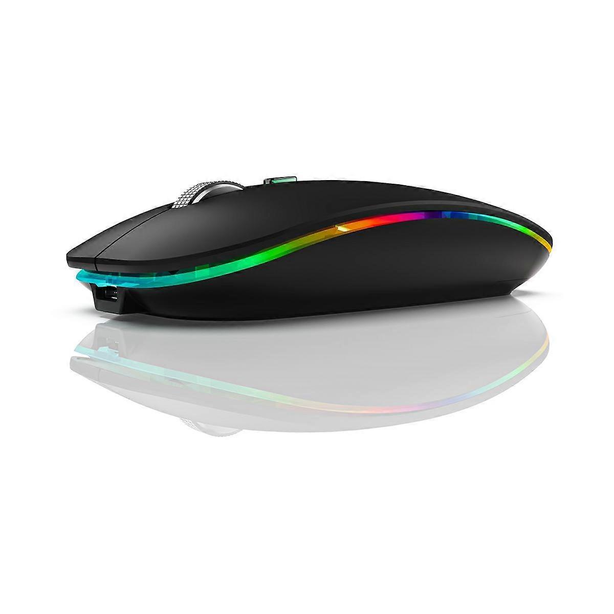 BT5.1+2.4Ghz Wireless Mouse with Mouse Jiggler,Rechargeable 2.4G Mouse, Mouse Mover for USB-Enabled