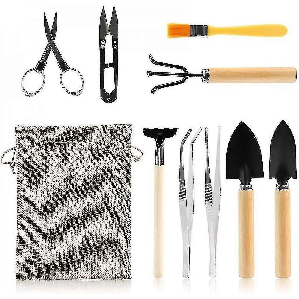 9pcs Mini Garden Tool Set For Mini Plants, Succulents, Potted Plants
