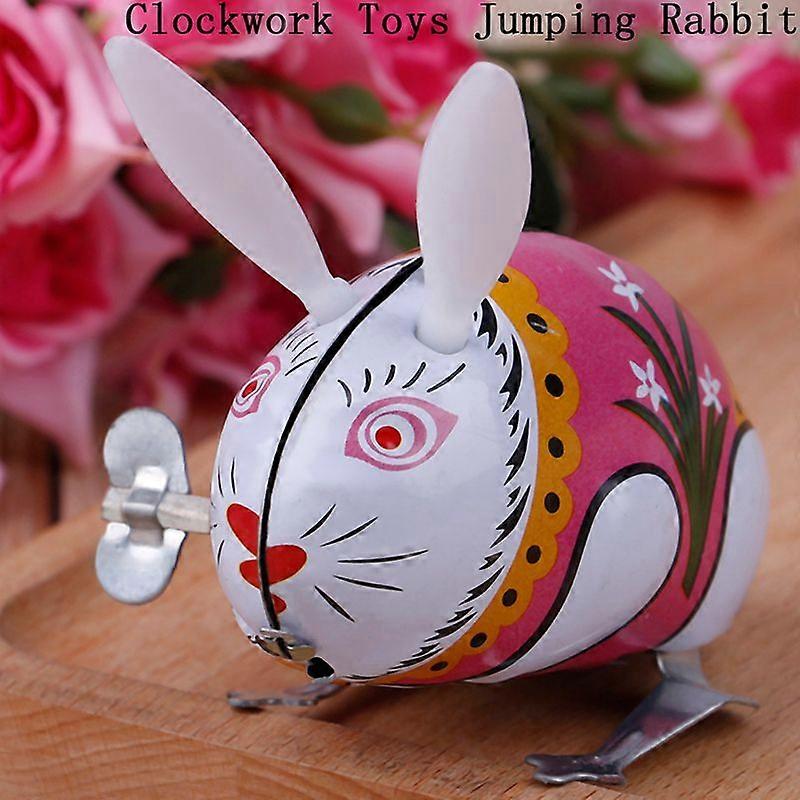 1Pc cute tin wind up clockwork toys jumping rabbit classic toy