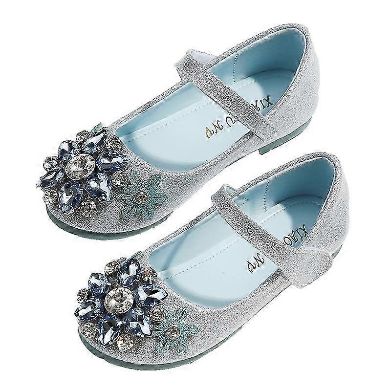 Girl Elsa Princess Shoes Performance Crystal Shoes Girl Gift