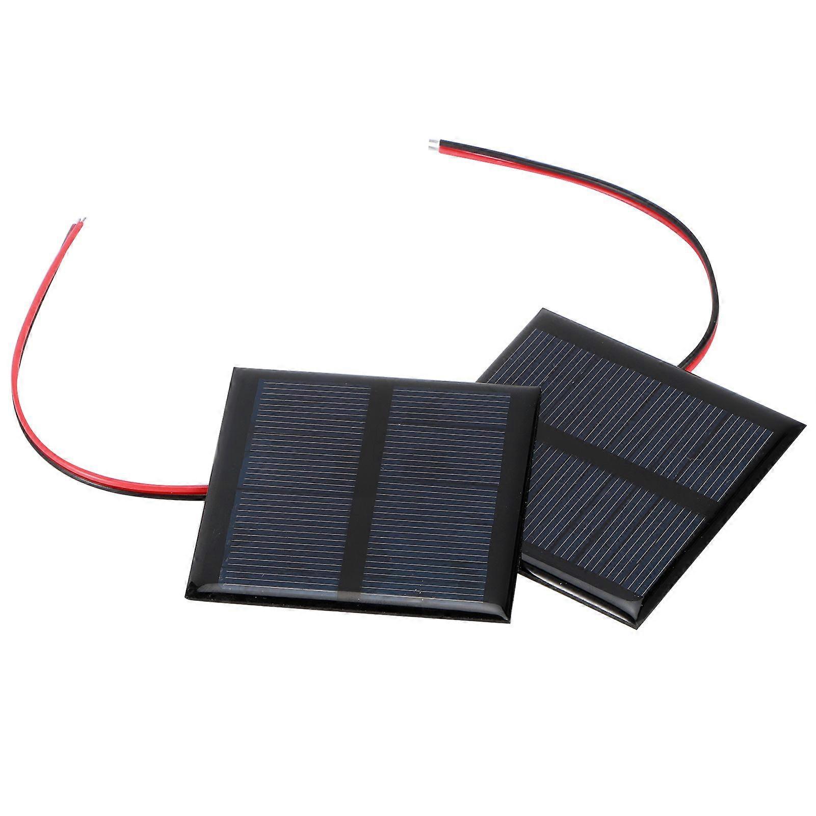2Pcs 5.5V 0.6W Wired Solar Panel Multifunctional Portable Mini Solar Board Polysilicon