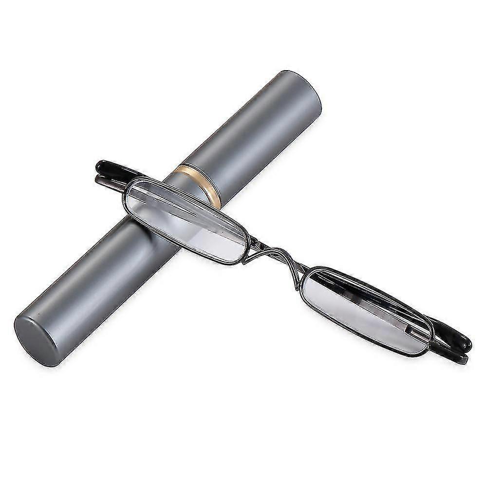 Zarif Okuma Gözlükleri Metal Çerçeve Ultra-ince Erkek Kadın Okuma Gözlükleri Taşınabilir Mini Okuma Presbiyopi Gözlükleri Box_ll