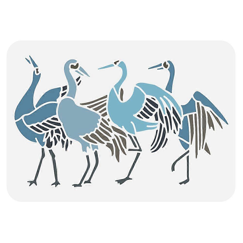 PET Hollow Out Drawing Painting Stencils for DIY Scrapbook Photo Album Crane Pattern 297x210mm
