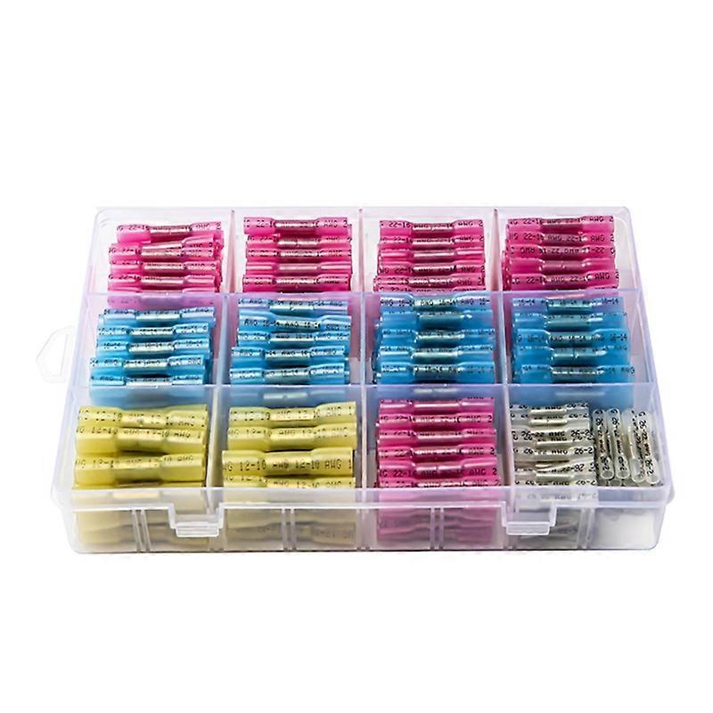 350PCS Heat Shrink Butt Connectors, Marine Grade Waterproof Wire Connectors Kit,Crimp Connectors fo