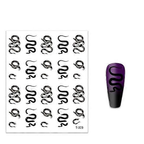 Snake Pattern Waterproof Self-Adhesive Stickers Fingernail Art Decals Decor