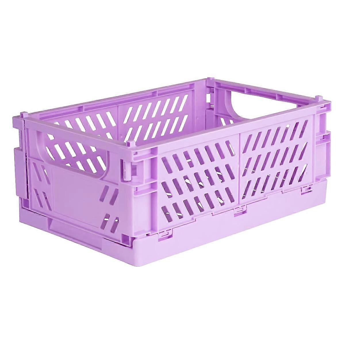 Mini Plastic Foldable Small Organizer Basket with Handle for Stationery Snacks