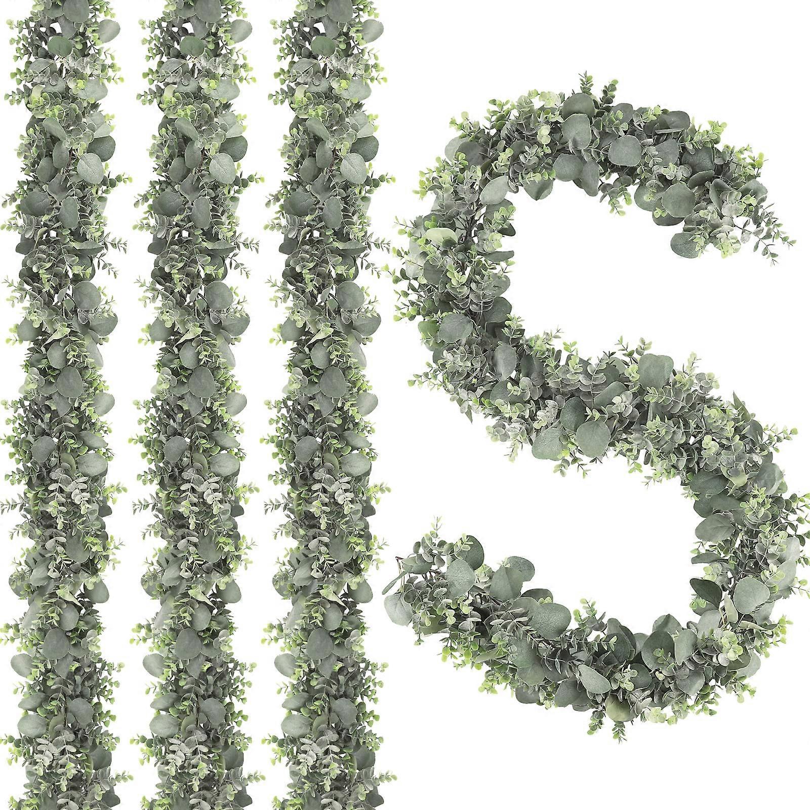 4pcs 26.4ft Artificial Eucalyptus Garland for Wedding Arch & Farmhouse Decor