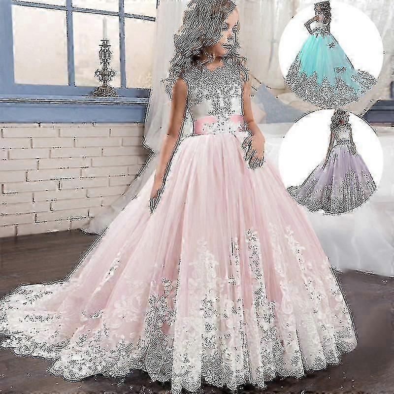 الفتيات الدانتيل فساتين حفلة موسيقية طويلة وصيفة الشرف فساتين الاطفال للفتيات المراهقين فتاة حزب اللباس الاطفال الأميرة مساء الزفاف الرسمي Vestido