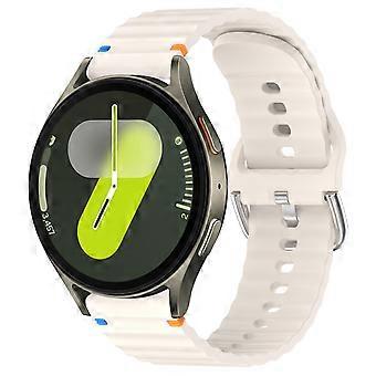 Wavy Grain Stitched 20mm Silicone Watch Band For Samsung Galaxy Watch 7 40 / 44mm