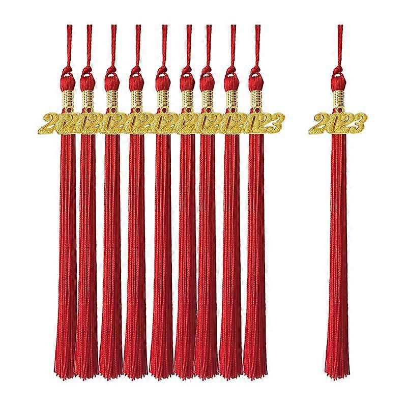 10Pcs Graduation Tassels, 15", with The 2023 Year Aureate Charms for 2023