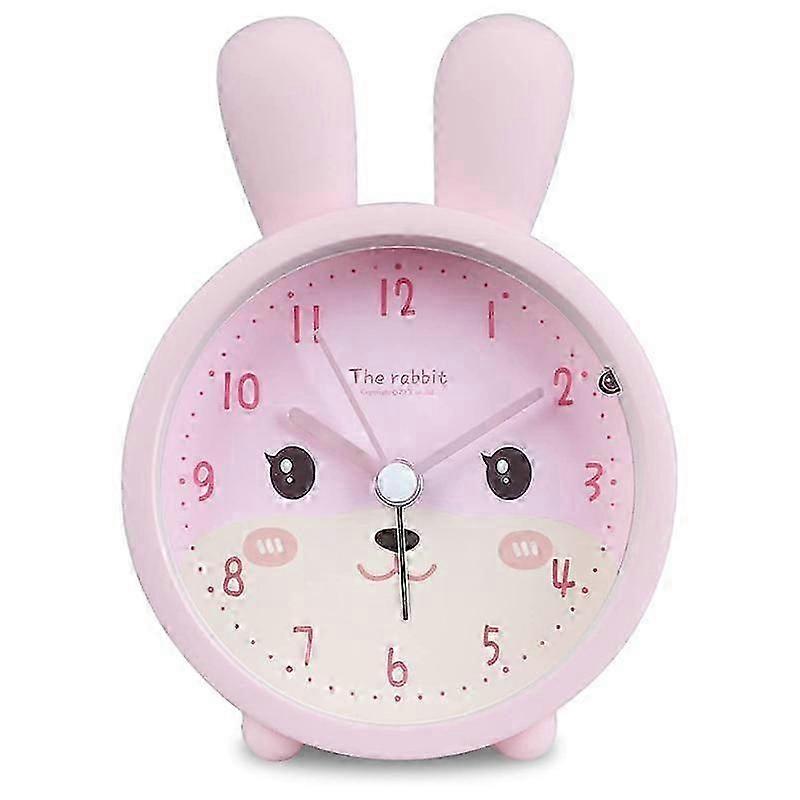 Children'S Alarm Clock for Girls Without Ticking,Rabbit Children'S Alarm Clock Silent Alarm Clock with Light Student