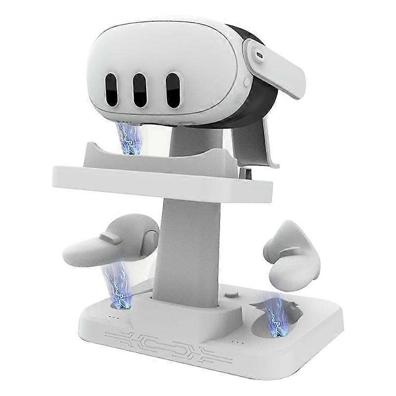 For Meta Quest 3 VR Display Stand Headset Magnetic Charging Base Storage Holder Bracket-White