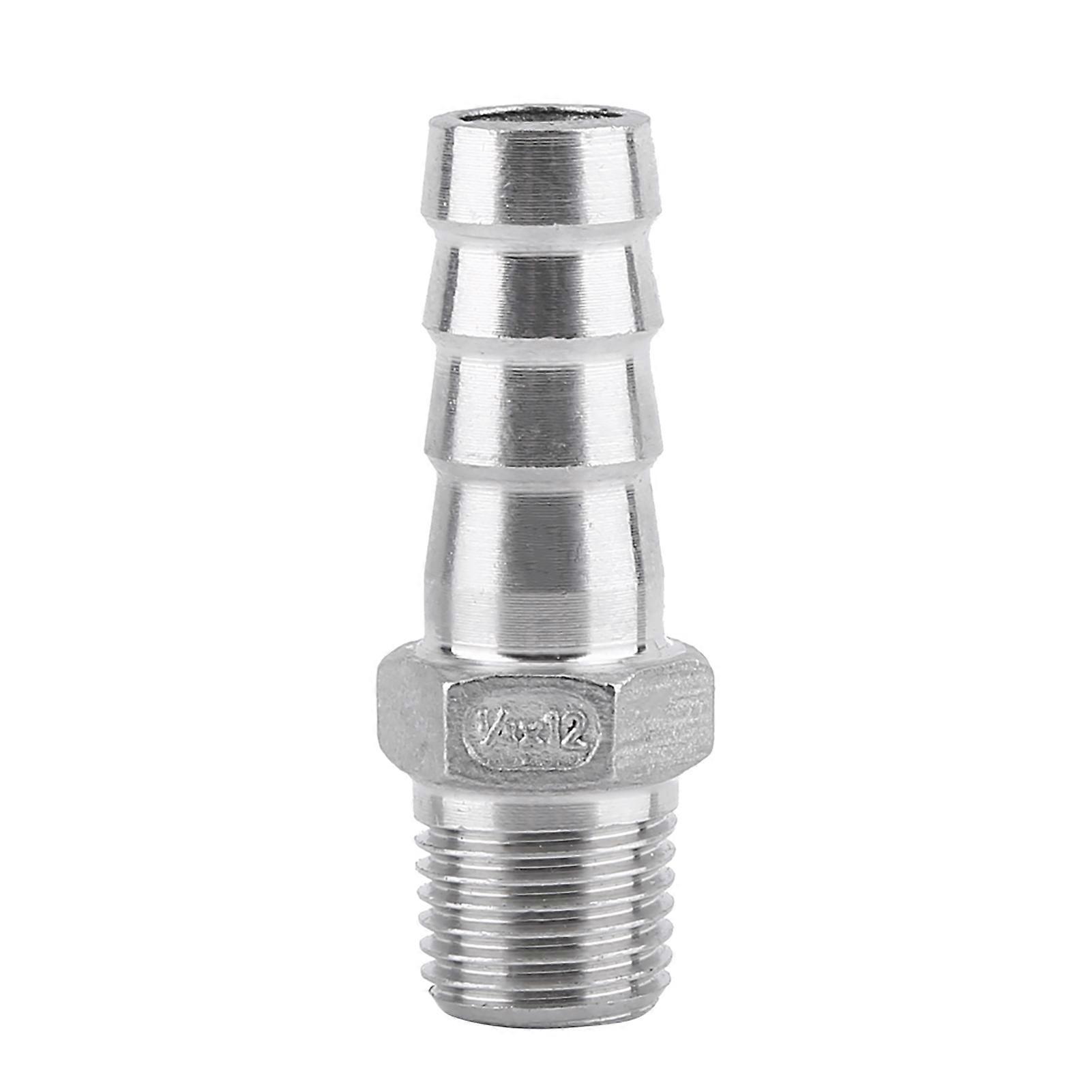 Hose Barb Adapter, Ss304 Stainless Steel Male Thread Pipe Fitting Barb Hose Barb Bsp 1/8" SJQ63