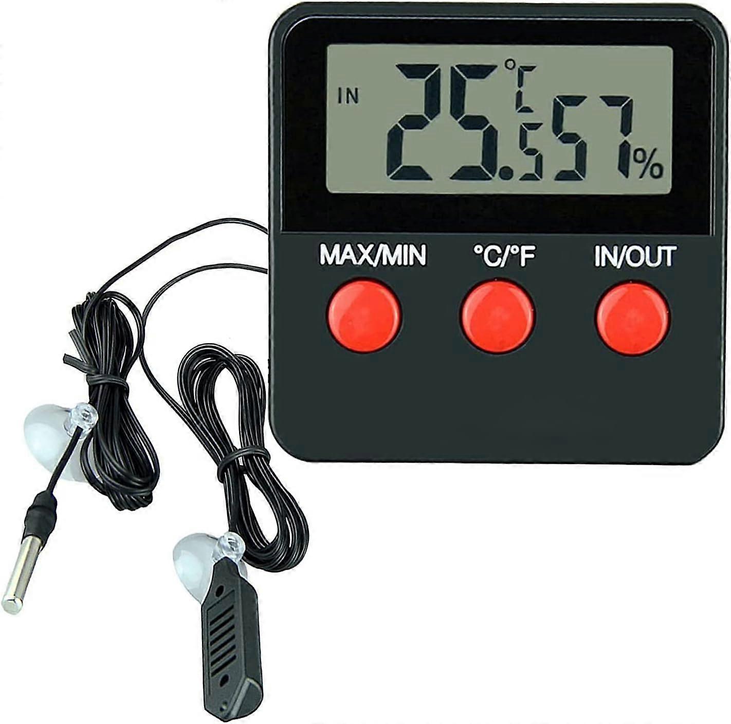 Reptiles Digital Thermometer LCD Hygrometer Temperature and Humidity Gauge for Terrarium Pets Incubator, Tank