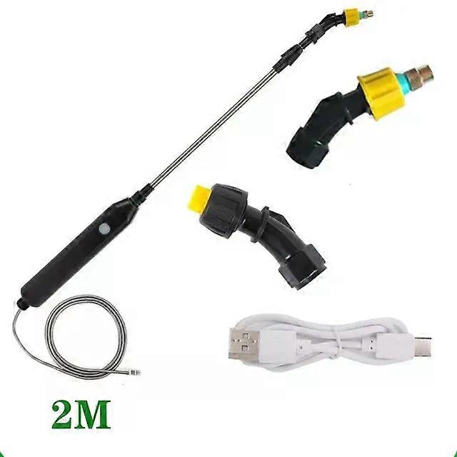 Electric Gardening Sprayer Irrigation Tool USB Rechargeable Telescopic Handle with 2 Nozzles Tube for Yard Plant