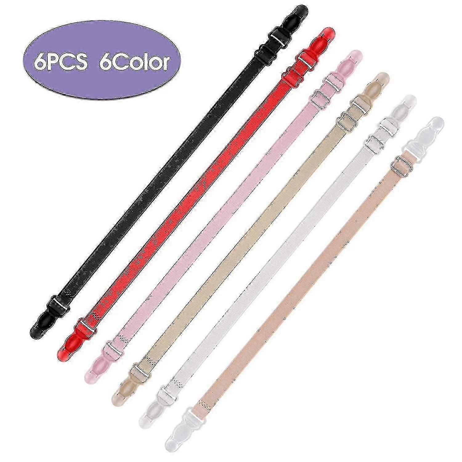 Women's Non-slip Elastic Bra Strap Clips Holder Conceal Straps,6pcs