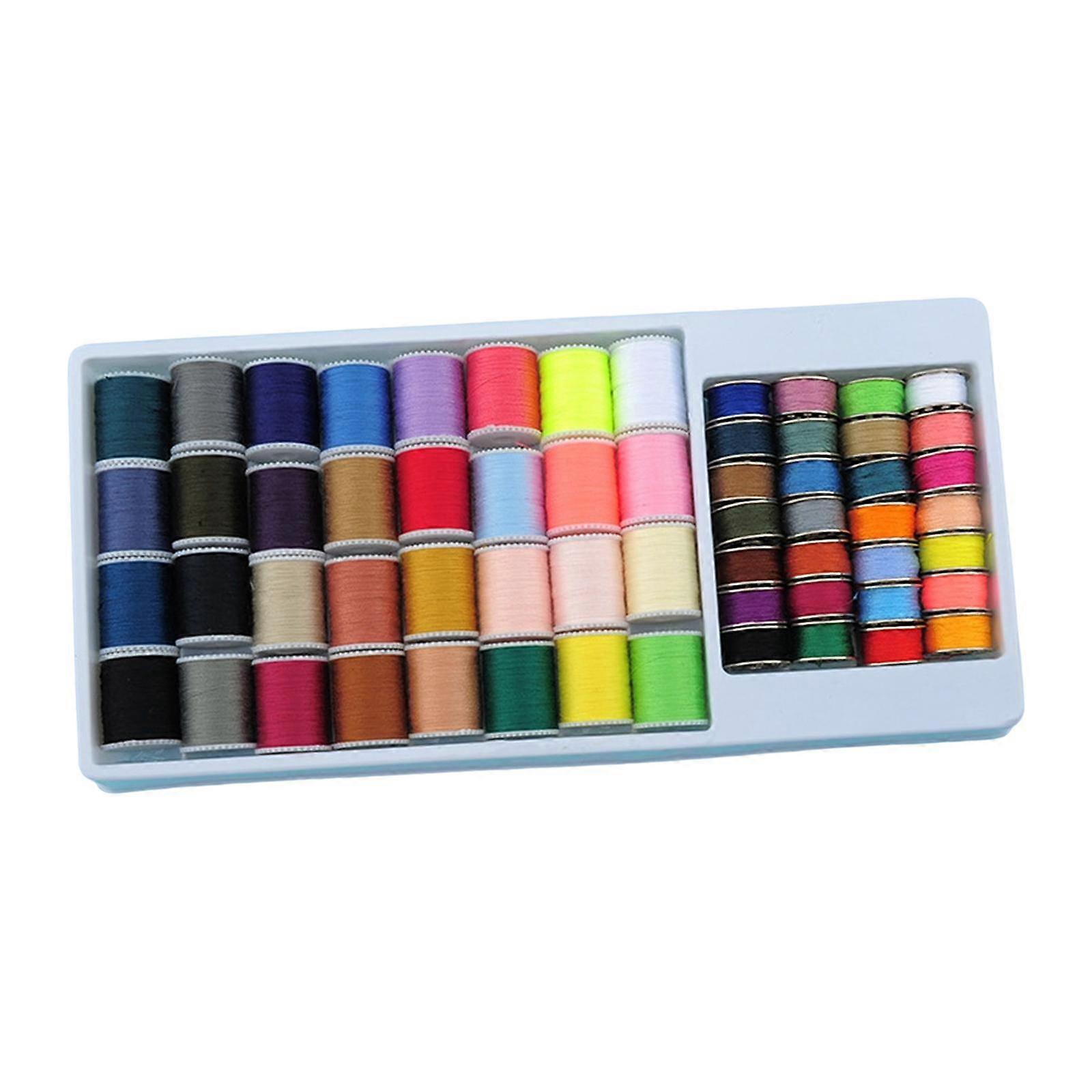 60Pcs Sewing Thread Kit Sewing Thread Spools Bobbins for Embroidery Machine