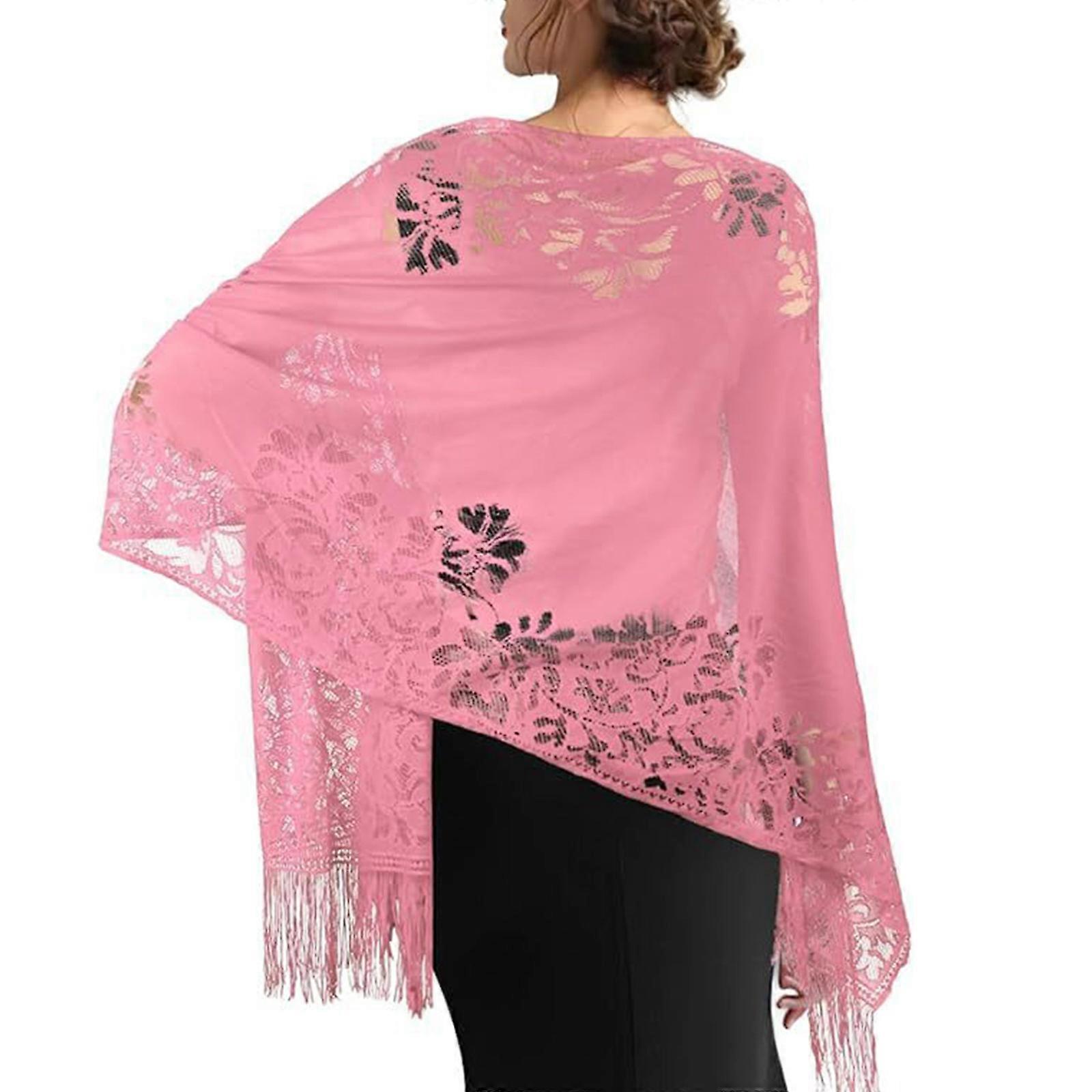 pink lace shawl