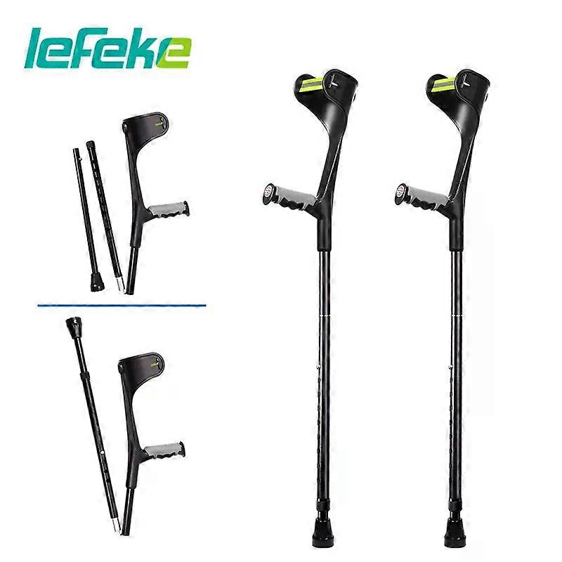 Shibingsheng Lefeke Adult Forearm Crutches (Pair) Walking Aids Foldable Travel Crutch Lightweight Hand Adjustable Forearm Elbow Crutches