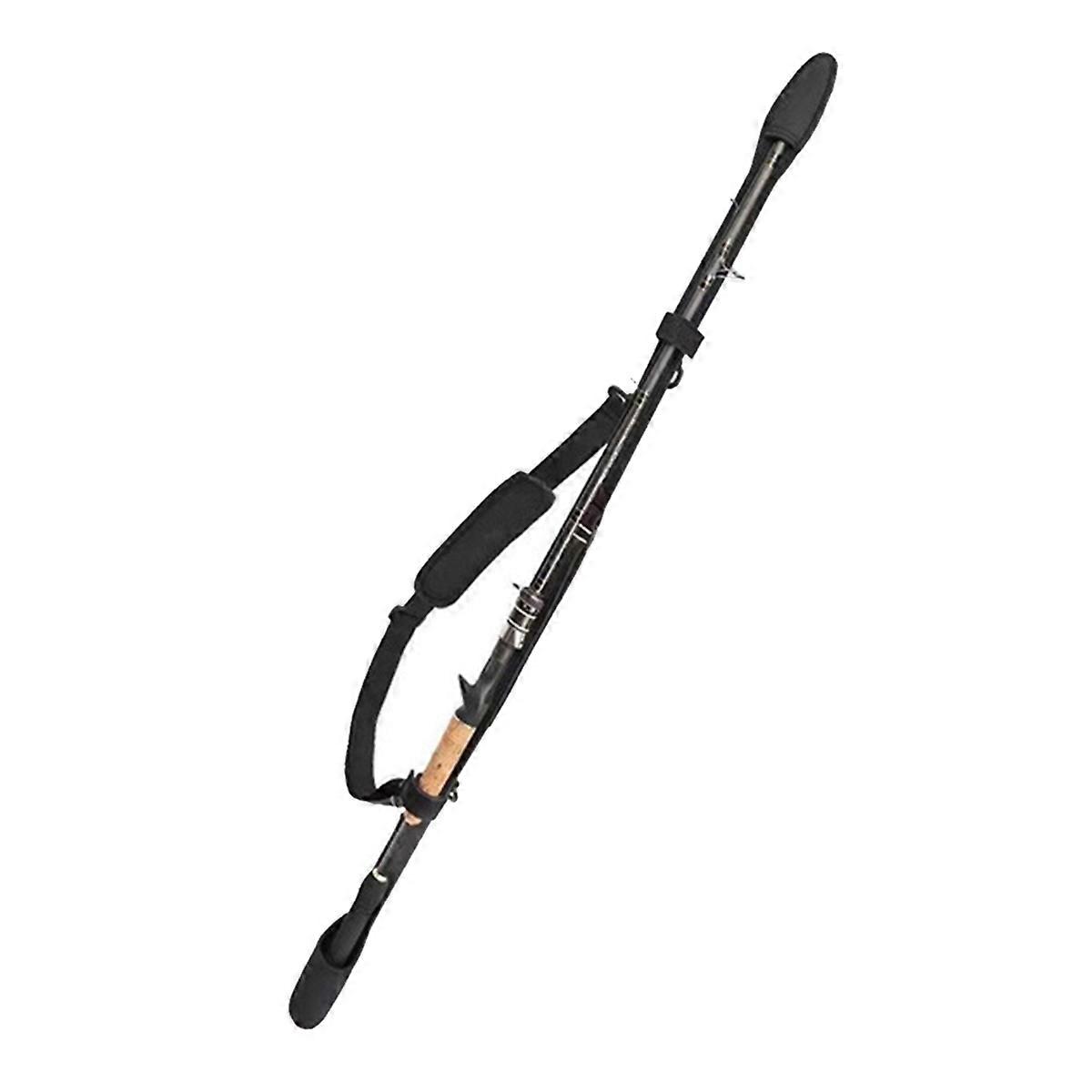 قبعة سوداء نمط قصير حقيبة تخزين قضيب صيد قابلة للتعديل