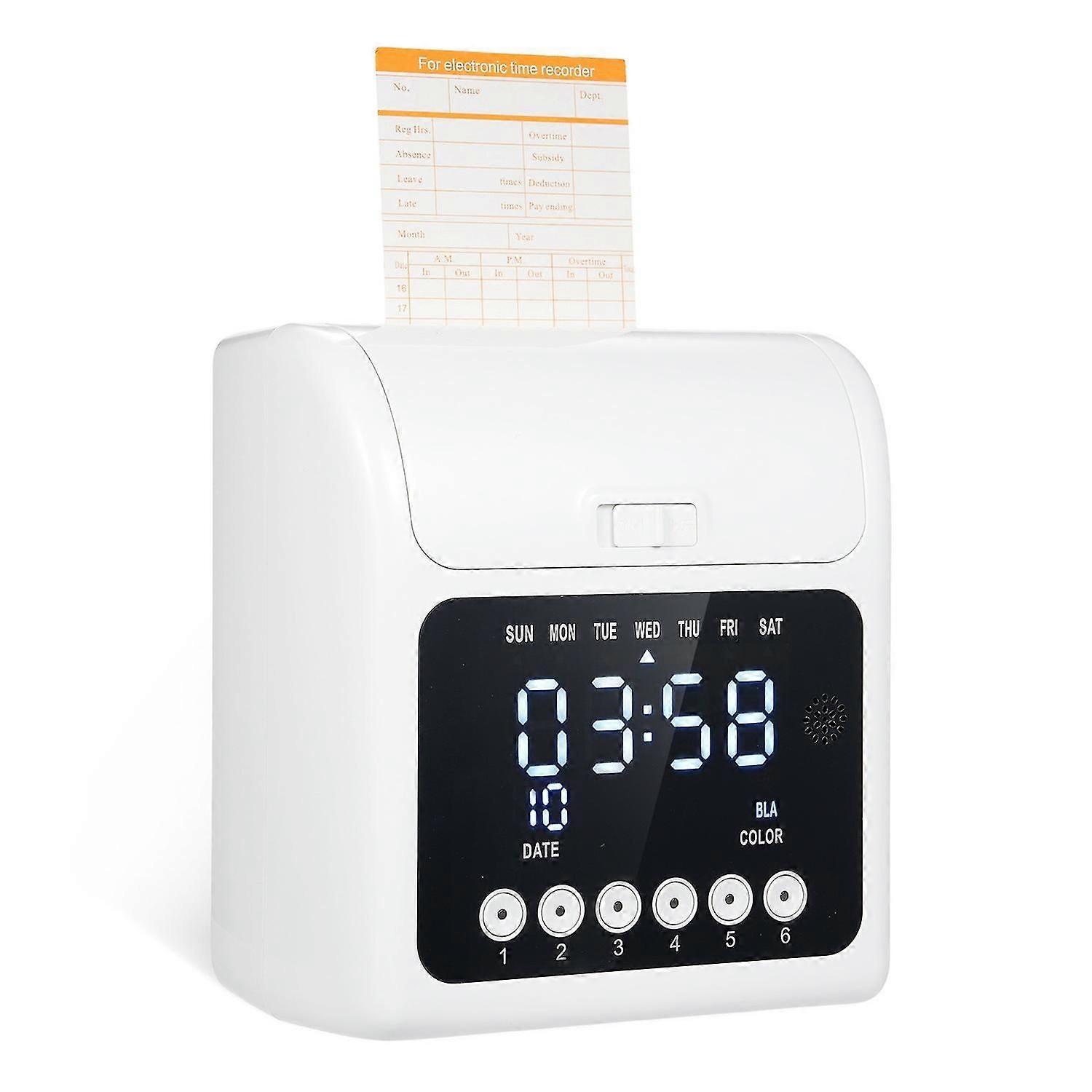 Electronic Time Clock With Extra 100pcs Time Cards 2 Sided Monthly Weekly And 2pcs Ink Ribbon Cart