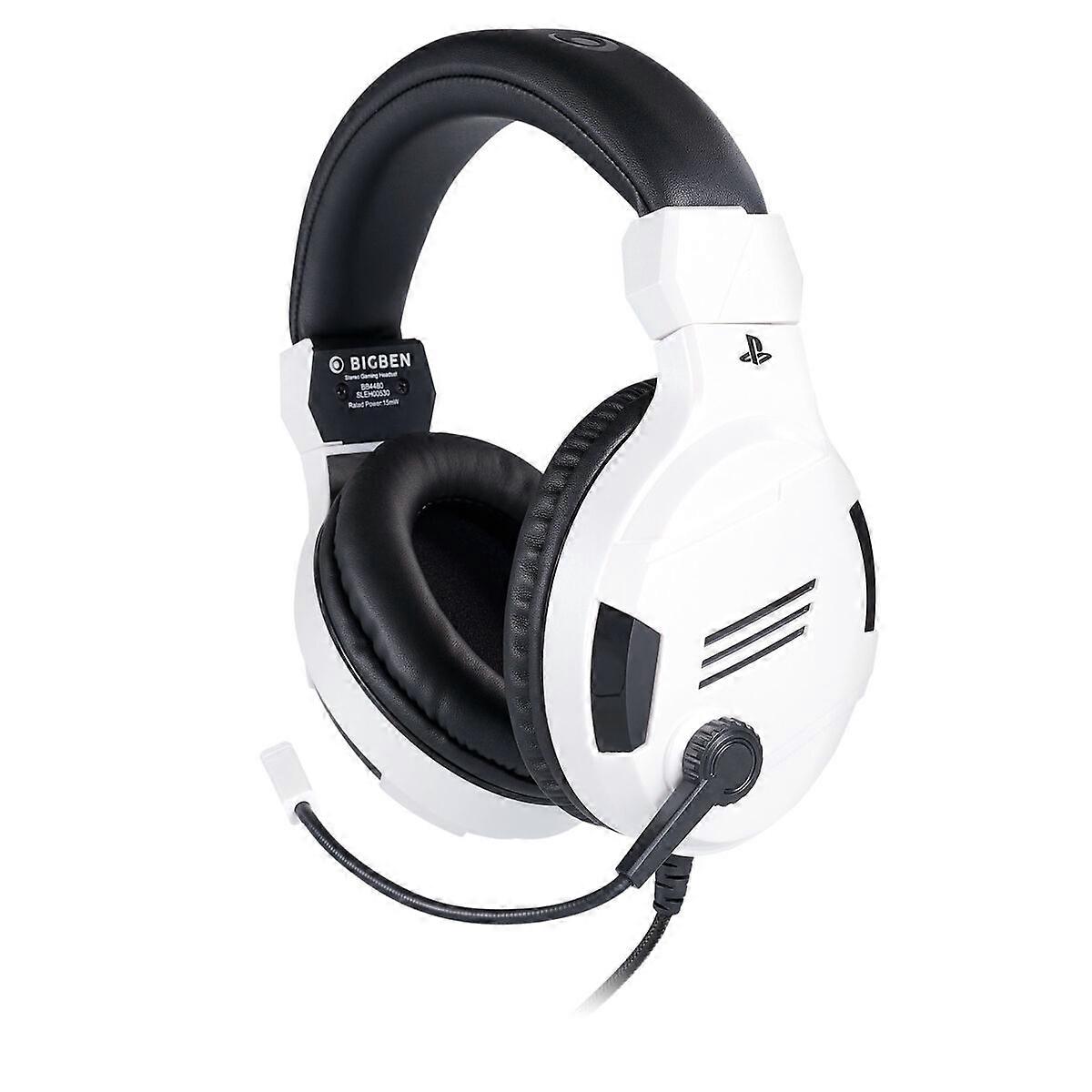 Gaming Headset met Microfoon Big Ben Interactive PS4OFHEADSETV3WHITE Wit Zwart/Wit