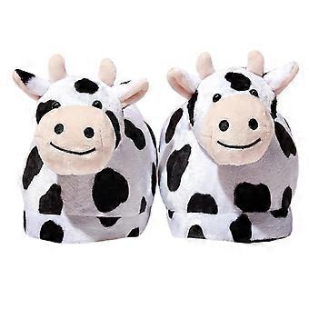 1 Paar Cartoon Schattige Pluche Koe Warme en Dikke Pantoffels Antislip en Comfortabele Dieren Kostuum Pantoffels voor Volwassenen