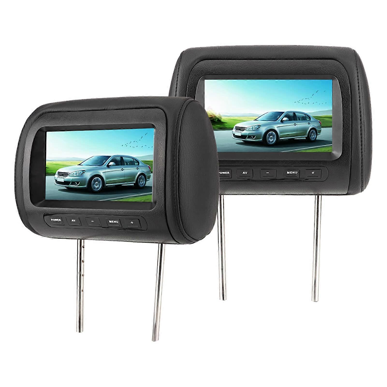 Adjustable Black Headrest Video Player 7-Inch Universal MP5 with Control, Compatible with Most Vehicles