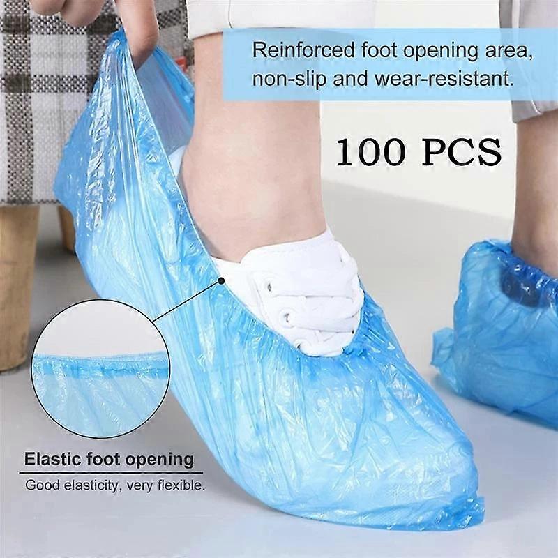 100-pack Disposable Waterproof Non-slip Shoe Covers For Home, Office, Travel,