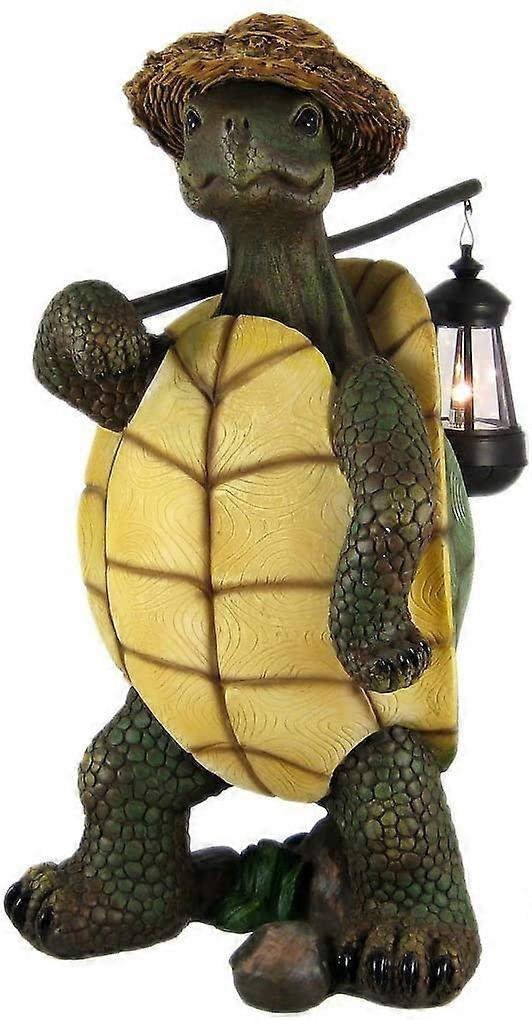 Turtle with Solar Light/Lantern, Solar Turtle Statue/Figurine fi