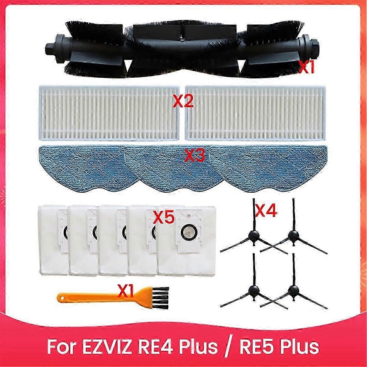 compatible with EZVIZ RE4 Plus / RE5 Plus Main Side Brush HEPA Filter Mop Cloth