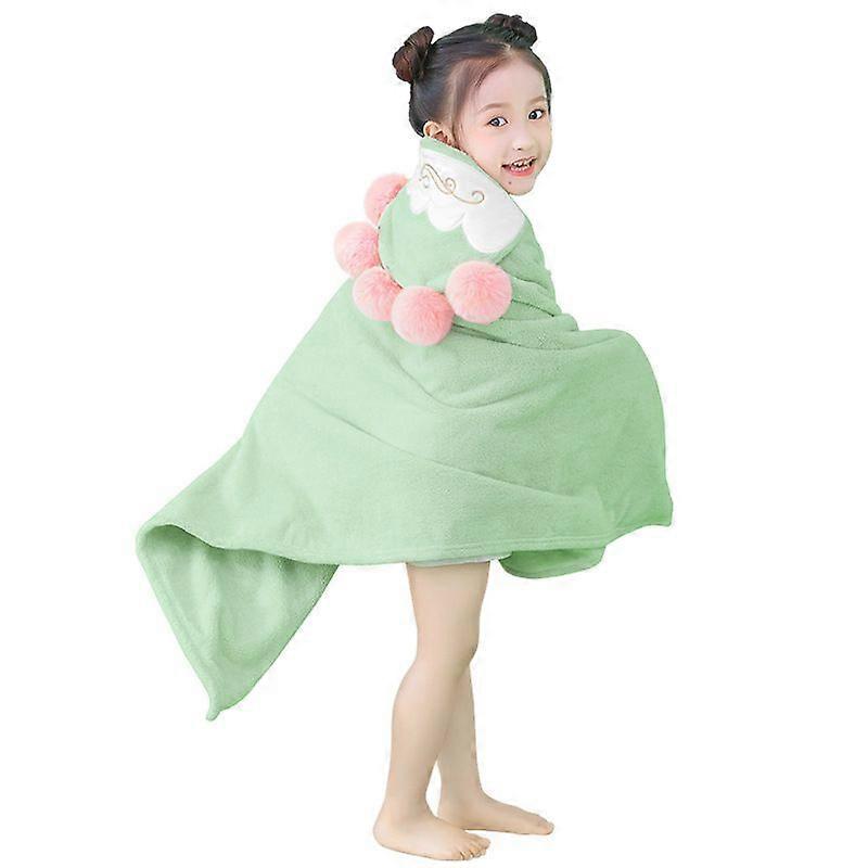Children's bathrobe cape with hood grass green bathrobe country style cape 70*140cm