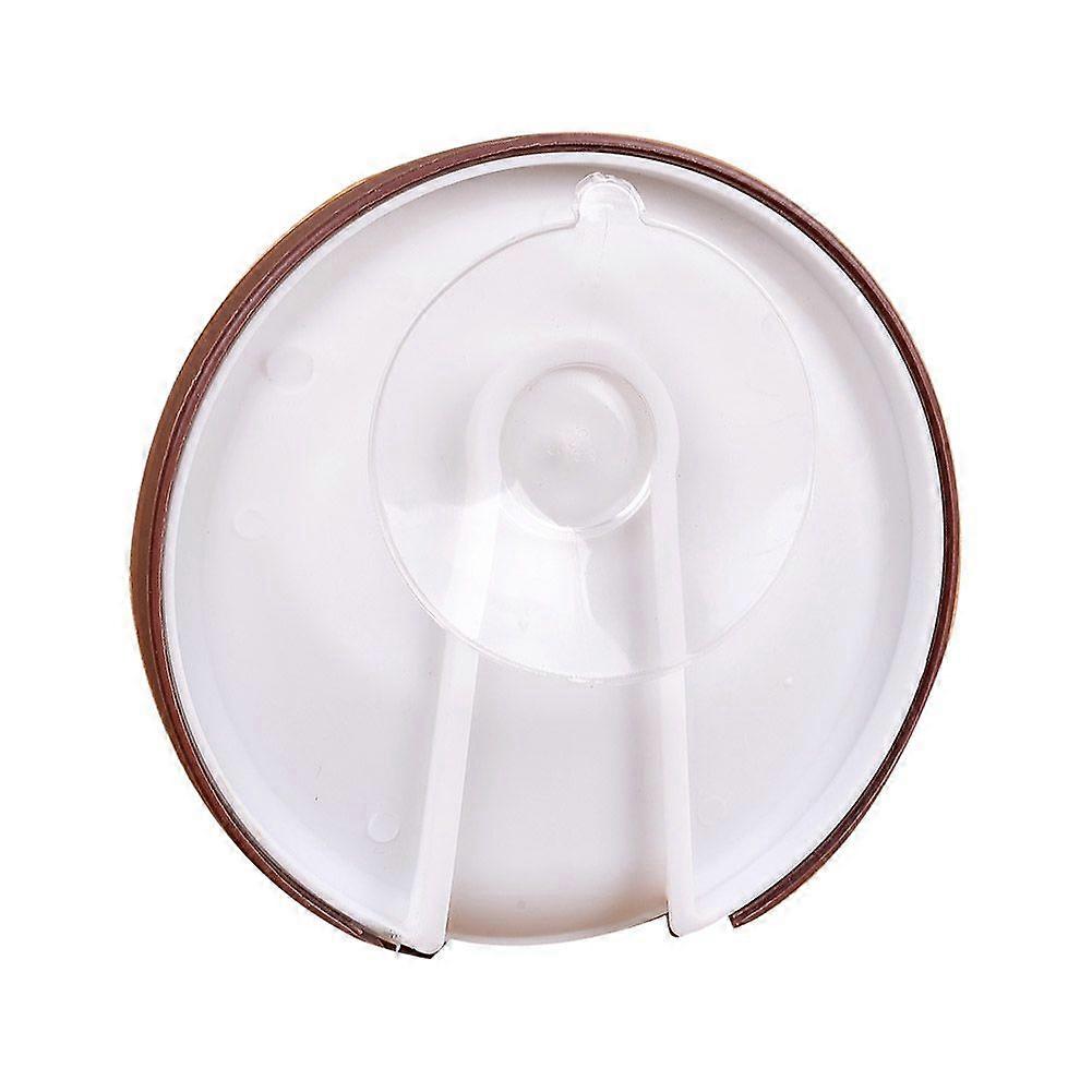 Wall-Mounted Suction Cup ABS Plastic Soap Dish Tray Holder Bathroom Storage Container (Coffee)