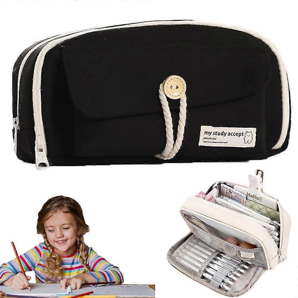Pencil case for school Pencil case with 3 compartments Large capacity Durable design Stylish colors