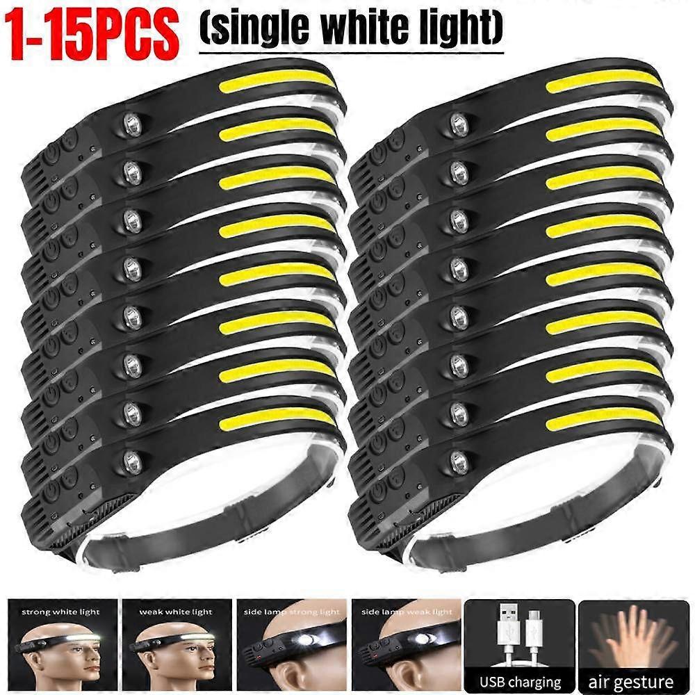 Super Bright Induction COB Headlamp Rechargeable Double Switch Headlamp Outdoor Lighting Great for Fishing Riding Camping