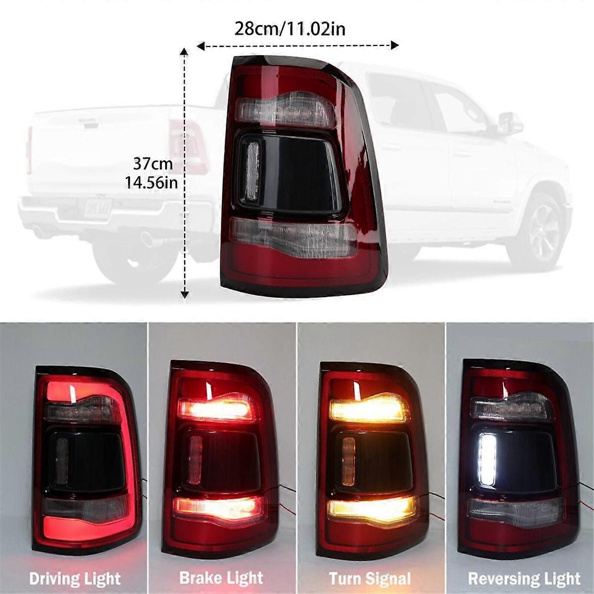 Left LED Tail Lights Rear Brake Light Assembly Without Blind Spots for RAM 1500 55112993AD,55112993AB,55112993AC