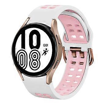 Für Samsung Galaxy Watch 4 40mm 20mm atmungsaktives zweifarbiges Silikonarmband