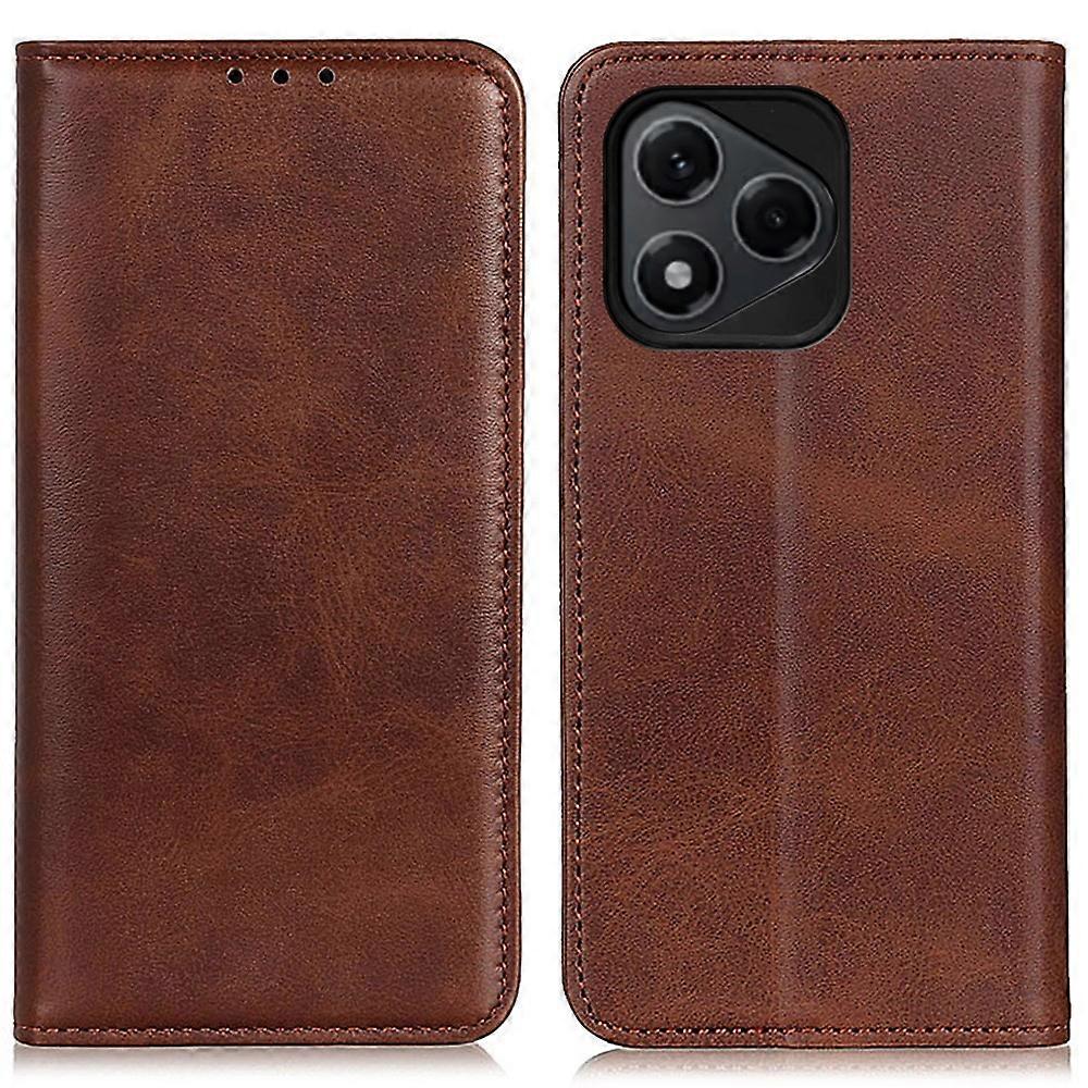 For Honor 400 Lite Case Split Leather Flip Wallet Phone Cover - Coffee