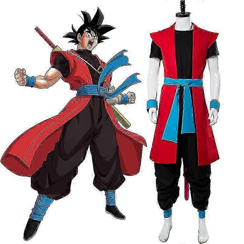 Dbs Heroes: Universe Mission Time Patrol Saiyan Son Goku: Xeno Zeno Red Goku Kakarot Outfit Cosplay Costume R