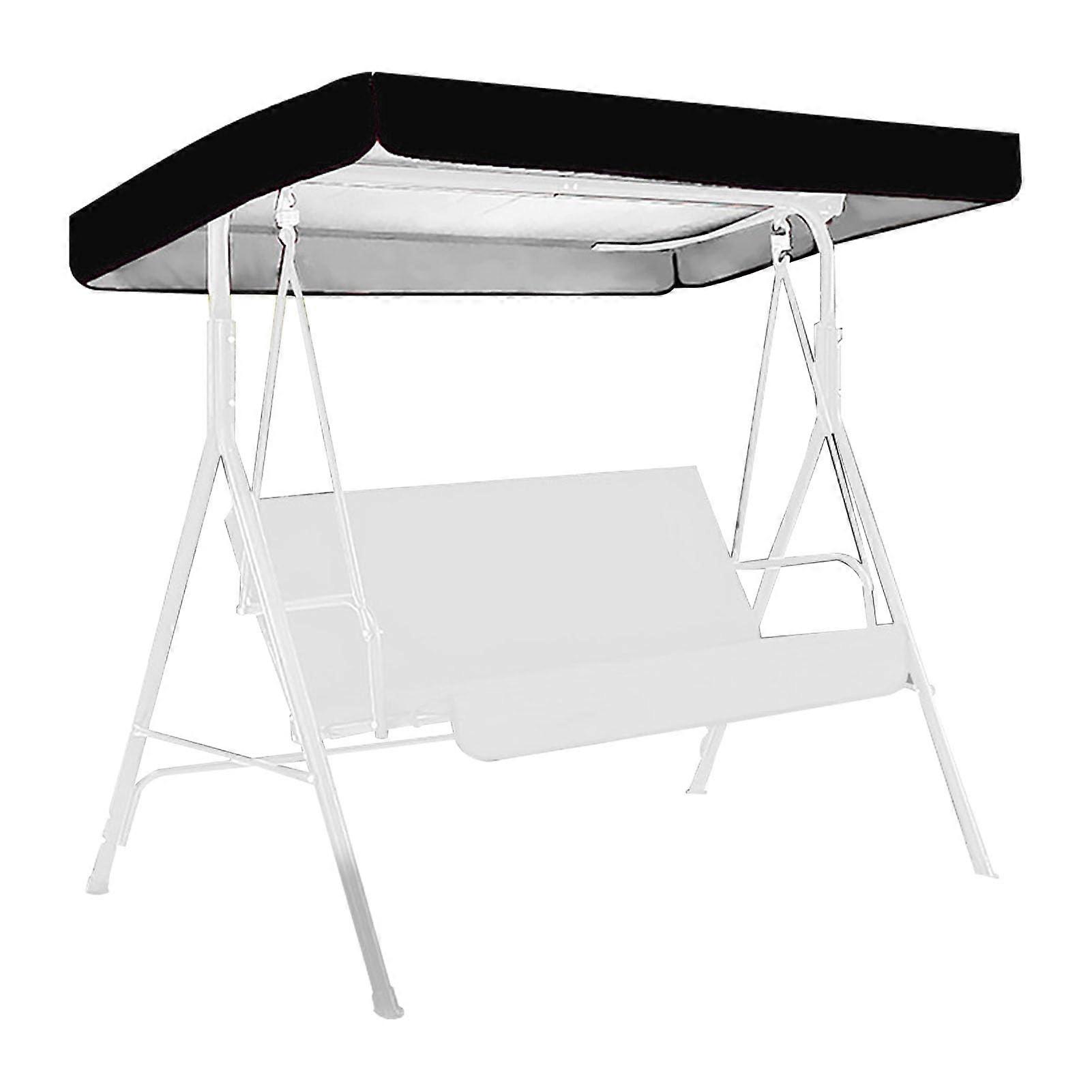 Porch Swing Canopy Replacement 190x132x15cm Silver Coated Fabric for Outdoor Swing Chairs