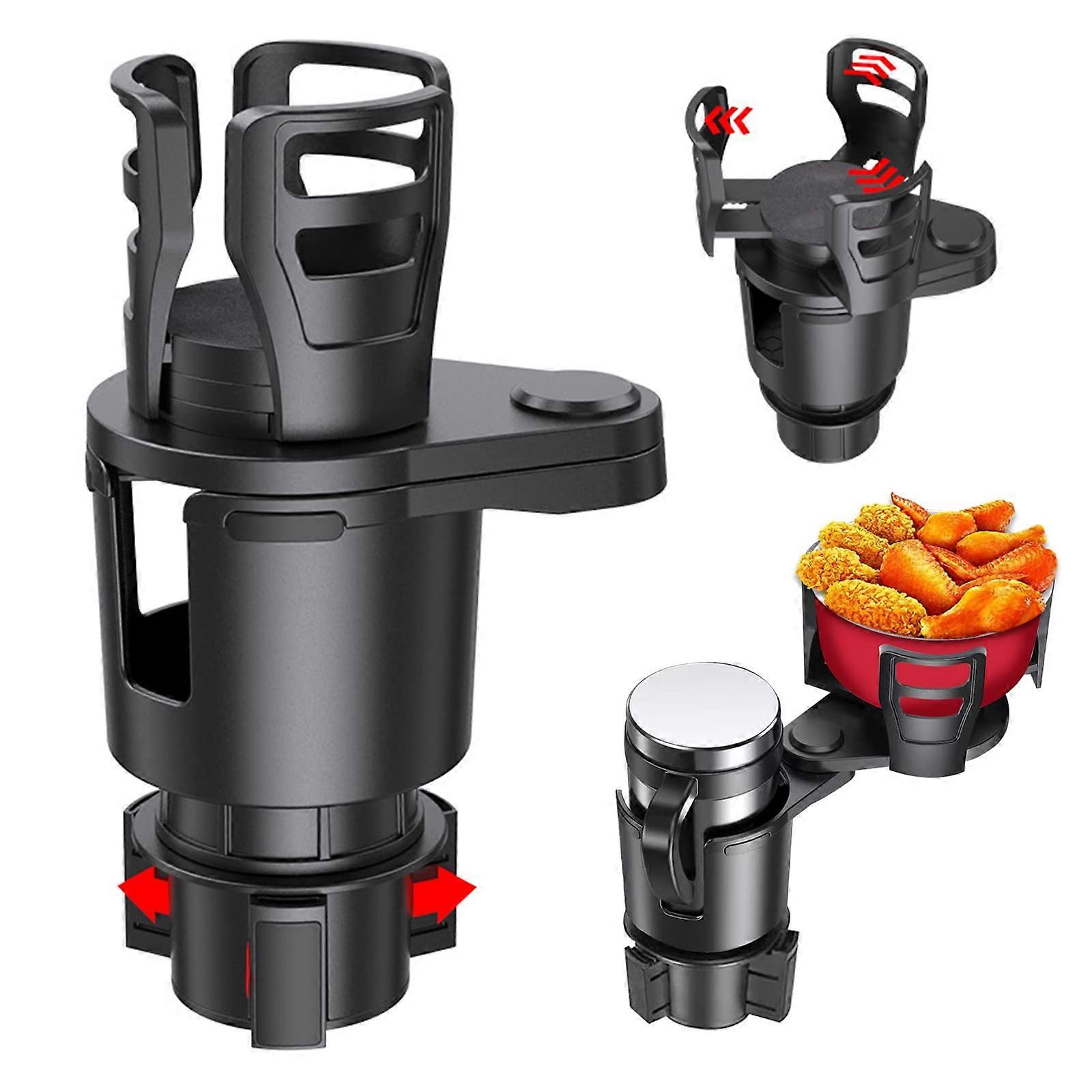 2-in-1 Multifunction Car Drink Expander Adapter, Adjustable Cup Holder Expander for Most Cars, Wider Diameter Design, Universal Fit