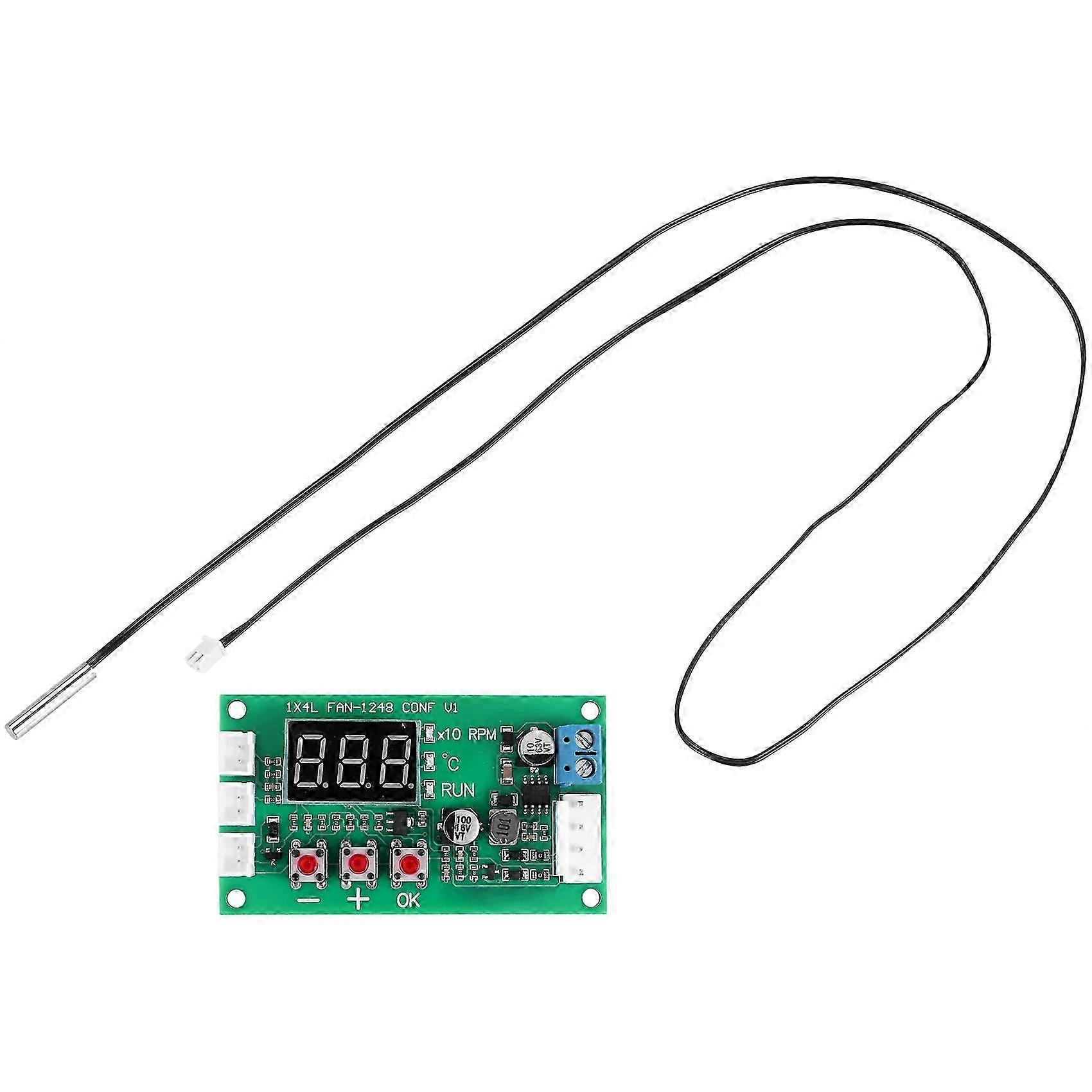 PWM Motor Fan Speed Controller 12V-48V DC 5A 2/3/4-Wire Temperature Regulator for EC Motor
