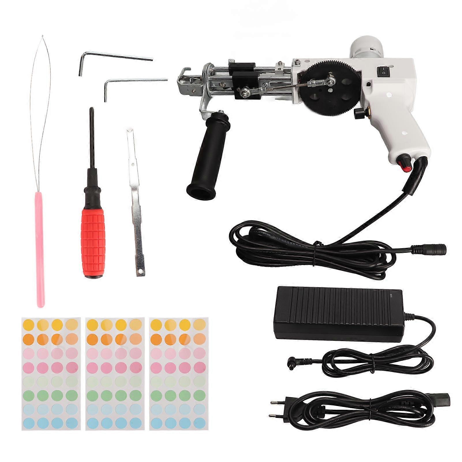Tufting Tool White 2 in 1 Handheld 40 Stitches Per Sec Rotatable Carpet Weaving Machine for Rug DIY 100‑240V