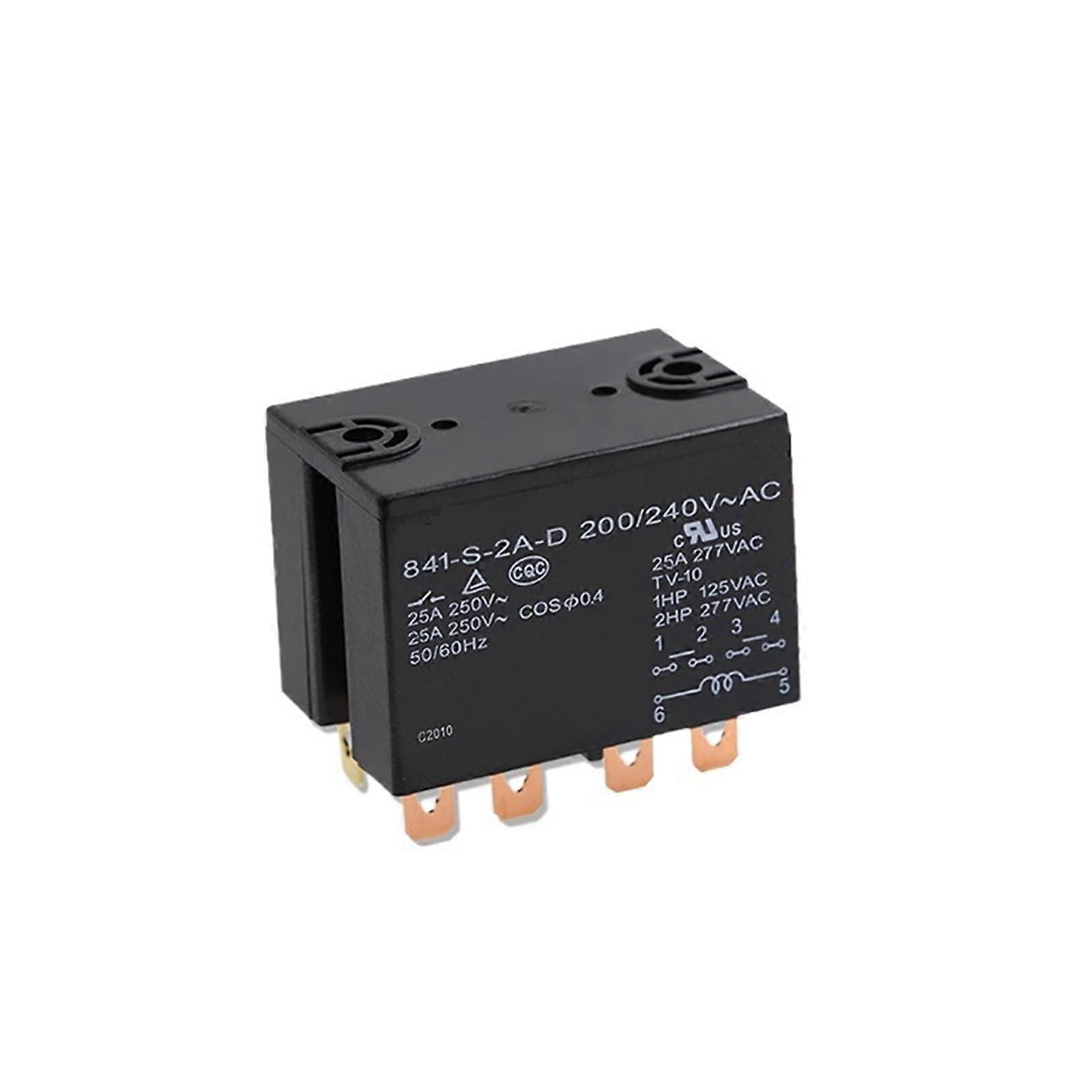 200/250VAC Relay 841-S-2A-D 25A 6-Pin AC220/240V Coil Voltage 841S2AD200/240VAC (Pack of 3)